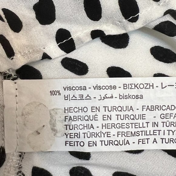 Zara Women's Dress Polka Dot Tie Waist Knee Length Size L Short Sleeve Viscose - Picture 5 of 9